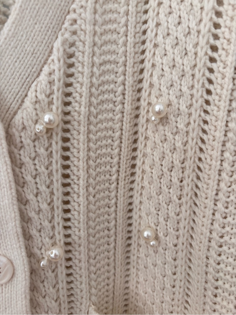 FUTURE COLLECTIVE Oversized Chunky Cardigan Sweater w/ Faux Pearl Accents Sz XX - Picture 4 of 12